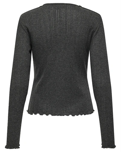 Only - ONLCarlotta L/S Langærmet Trøje - Dark Grey Melange
